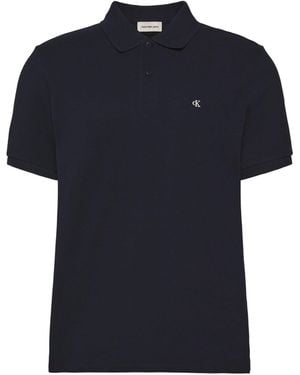 Calvin Klein Ckj Pique Short-Sleeve Polo Shirt - Blue