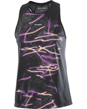 Salomon Shakeout Core Graphic Tank - Grey