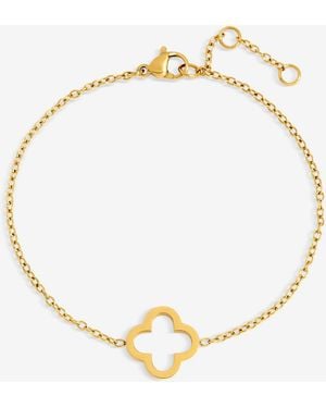 Jon Richard Plated Waterproof Clover Bracelet - Metallic