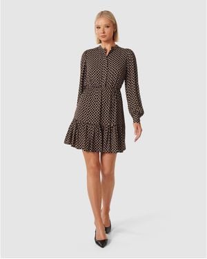 Forever New Shiri Belted Dress - Brown