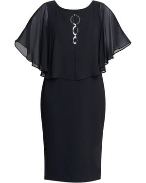 Gina Bacconi Glennis Chiffon Overlay Dress - Black