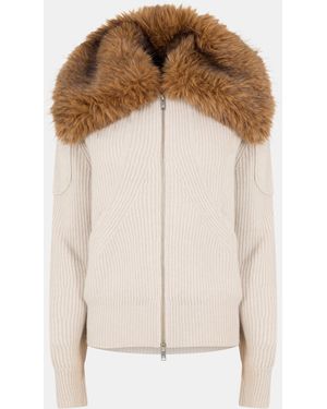 Moose Knuckles Corina Zipped Cardigan - Natural