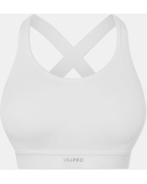 Usa Pro High Support Sports Bra - White