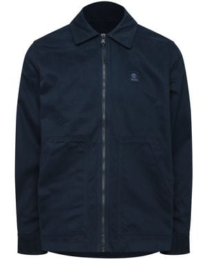 Timberland Herringbone Utility Overshirt - Blue