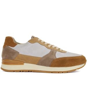 Dune Treaty Textured Lace Up Trainers - Brown