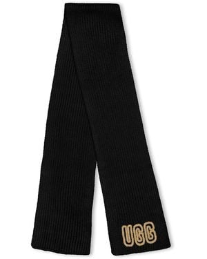UGG Rib Midweight Textured Scarf - Black