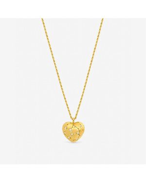 Jon Richard Plated Satin Heart Pendant - Metallic