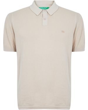 Benetton United Colours Short-Sleeve Polo Shirt - Natural