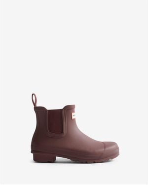 HUNTER Original Waterproof Chelsea Boots - Brown