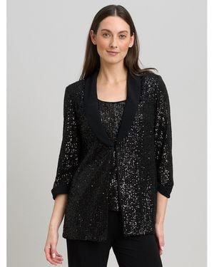 Gina Bacconi Jette Sequin Three Piece Trouser Suit - Black