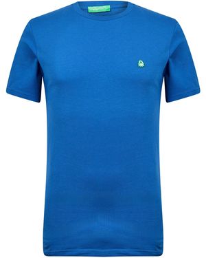 Benetton Regular Fit Logo T-Shirt - Blue