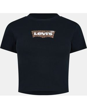 Levi's Short Sleeve Boxy Western Criss Cross Baby Tee - Black