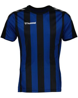Hummel Adults Stripe Jersey Drill Top - Blue