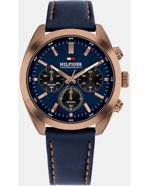 Tommy Hilfiger Hudson Stainless Steel Chronograph Analogue Quartz Watch - Blue