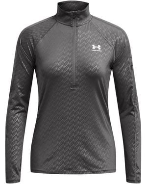 Under Armour Emboss 1/2-Zip Slim-Fit Performance Tracksuit Top - Grey