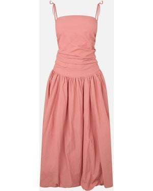Amy Lynn Alexa Puffball Fitted Bodice Peplum Dress - Pink