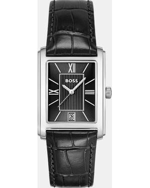 BOSS Gents Principle Dress Watch With Leather Strap - Black