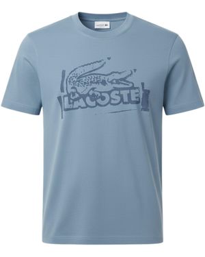 Lacoste Printed Cotton Jersey T-Shirt - Blue