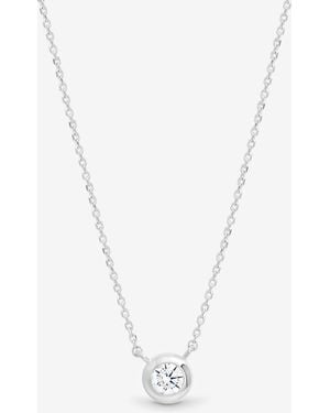 Simply Silver Sterling 925 Clean Polished Besel Pendant - Metallic
