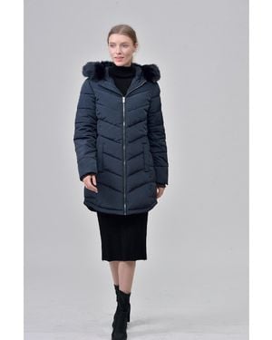 Harvey and Jones Quilted Coat - Blue