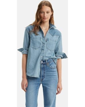 Levi's Teodora Western Shirt Clean Cr - Blue