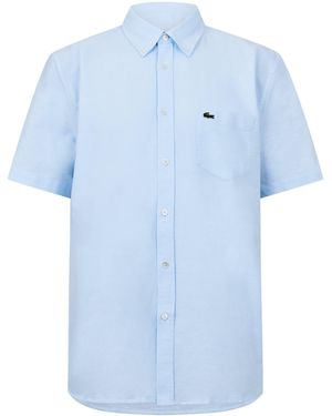 Lacoste Short Sleeve Oxford Shirt - Blue
