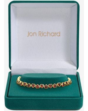 Jon Richard Plated Cubic Zirconia Heart Drop Bracelet - Blue