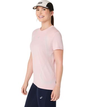 Asics Road Seamless Short Sleeve Performance Running Top - Pink