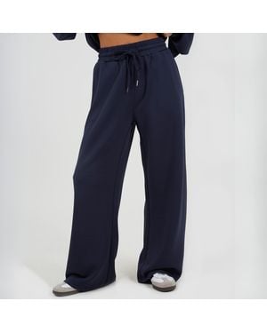 Brave Soul Ladies Wide Leg Scuba Jogger - Blue