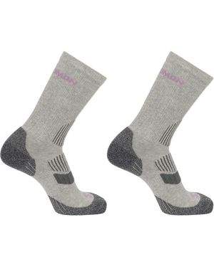 Salomon Lightweight Crew 2 Pack Walking Socks - Grey