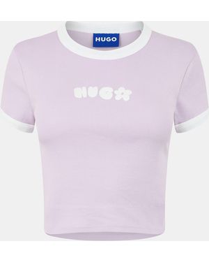 HUGO Dalia Baby Ringer T-Shirt - Purple