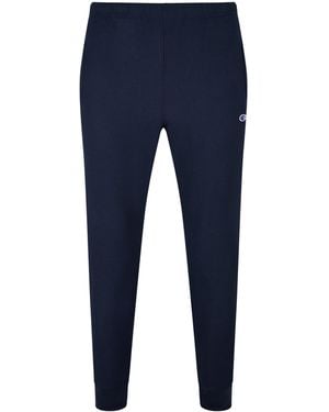 Champion Ribbed Knitted Closed Hem Fleece Joggers - Blue