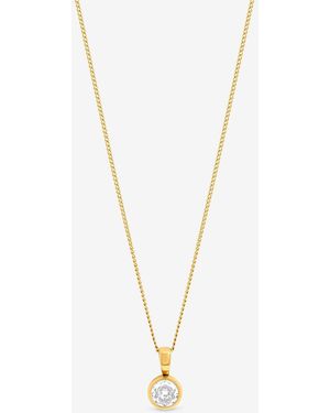 Jon Richard Waterproof Plated Crystal Besel Pendant - Metallic