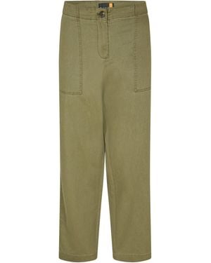 Timberland Linen Utility Fatigue Trousers Leaf Gr - Green