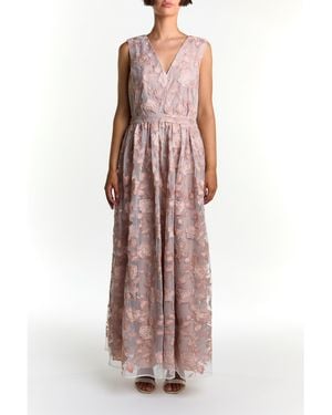 True Decadence V-Neck Sleeveless Maxi Gown - Natural
