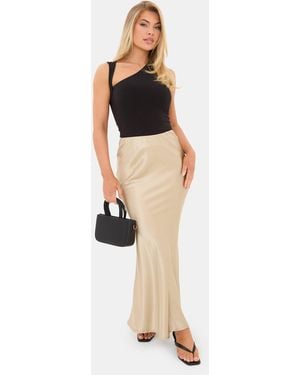 I Saw It First Satin Bias Cut Maxi Skirt - Metallic
