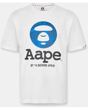 Aape Og Moon Face Oversized T-Shirt - Blue