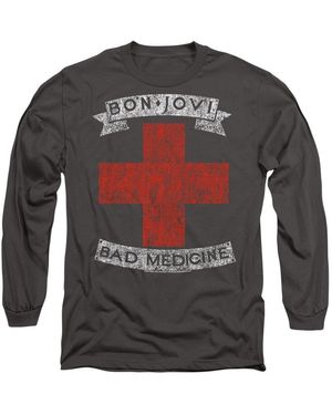 BON JOVI Bad Medicine Long Sleeve T-Shirt Charcoa - Grey