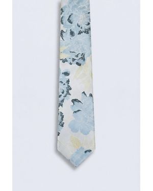 Twisted Tailor Victor Print Tie Floral - Blue