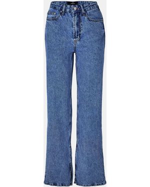 Represent Mid Rise Cotton Full Length Straight Leg Jeans - Blue