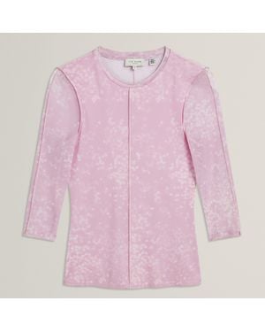 Ted Baker Ted Mesh Print Top Ld63 - Pink