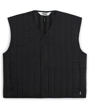 Rains Banja Water Resistant Sleeveless Cropped Gilet - Black