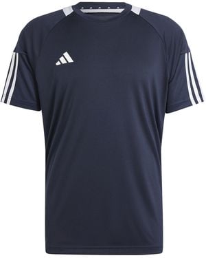 adidas Classic 3 Stripe Sereno T-Shirt - Blue