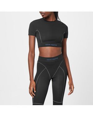 Heron Preston Active Short Sleeve Crop Top - Black