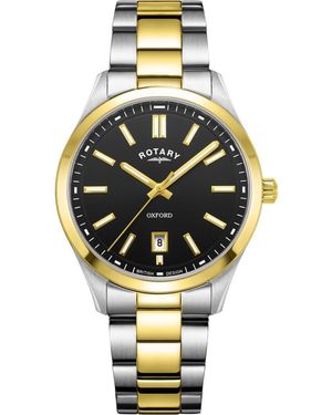 Rotary Oxford Sapphire Glass Date Watch - Metallic