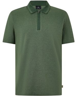 Paul Smith Microdot Cotton Short-Sleeve Polo Shirt - Green