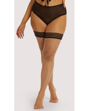 Playful Promises Snake Hold-Up Stockings - Brown