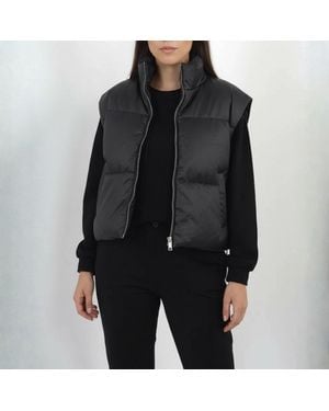 Brave Soul Bs Matte High Neck Puffer Gilet - Black