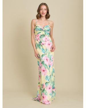 Gina Bacconi Marge Burnout Print Maxi Dress - Natural