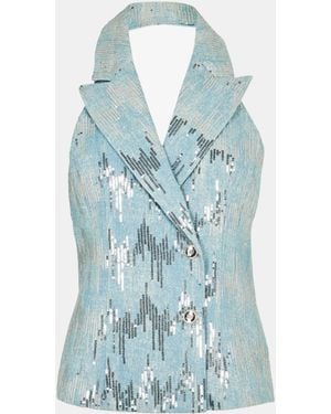 Amy Lynn Embellished Waistcoat - Blue